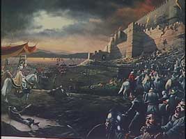 Turks besieging Constantinople. 