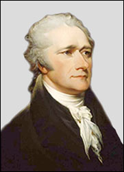 Secretary of the Treasury Alexander Hamilton (1757 - 1804).
