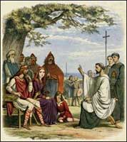 Augustine "preaching" to King Etherlbert. 