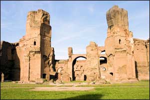 The ruins of the Baths of Caracalla. 