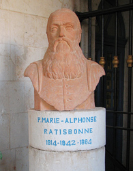 Bust of Marie Alphonse Ratisbonne at Ratisbonne Monastery, Jerusalem.