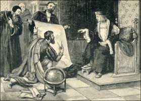 John Cabot explaining his great Discovery of the New World to King Henry VII of England.
