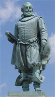 Statue of Captain John Smith in Jamestown, Virginia. 