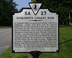 Dahlgren cavalry raid marker