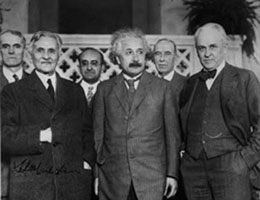Trim and healthy professor Albert Michelson and Albert Einstein in 1931. 