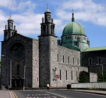 Massive stone cathedral of Minerva in Galway City. 