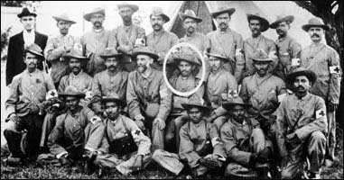 Gandhi with the Indian Ambulance Corps. 
