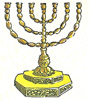 Hebrew menorah. 