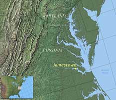 Map of the Jamestown Colony. 