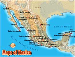 Contemporary map of Mexico
