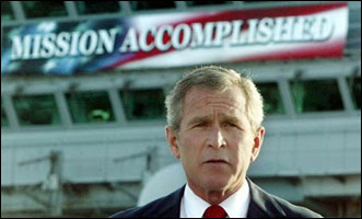 Bush made his infamous "Mission Accomplished" 