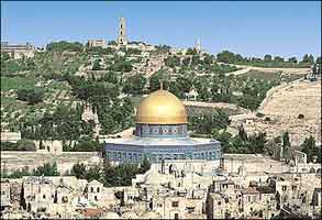 Mount of Olives overlooking Jerusalem. 