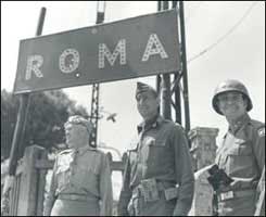 Soldiers of general Mark Clark occupy Rome in 1944.