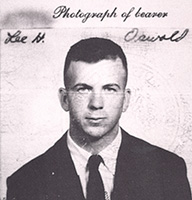 "Oswald's" passport photograph which he used to enter Russia. 
