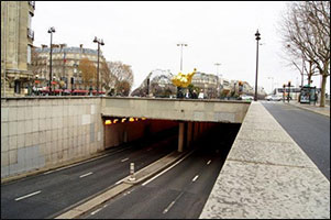 The Alma tunnel in Paris where Princess 