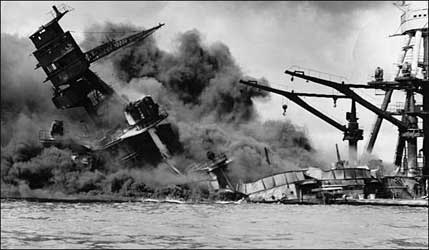 Japanese attack on Pearl Harbor on Dec. 7, 1941. 