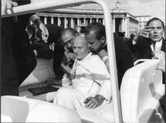 Pope John Paul II was shot 3 times at point blank range.