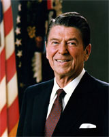 Ronald Reagan (1911–2004). President from '81 to '89.