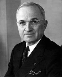 President Harry Truman (1883-1972).