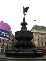 The Shaftesbury Monument in Piccadilly Circus, London.