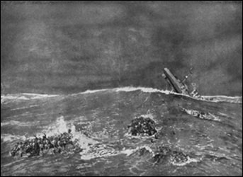 HMS Hampshire went down stern up like the Titanic. 