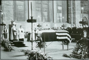 Funeral services were held for Tesla on Jan. 12, 1943, at the Cathedral of St. John the Divine. 