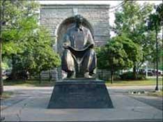 Tesla Monument at Goat Island, Niagara Falls, New York. A gift of Yugoslavia to the United States in 1976. 