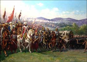 Huge Turkish army on the march to Constantinople. 