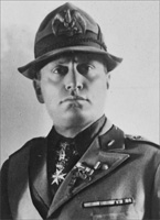Mussolini wearing his Knight of the Holy Sepulchre cross.
